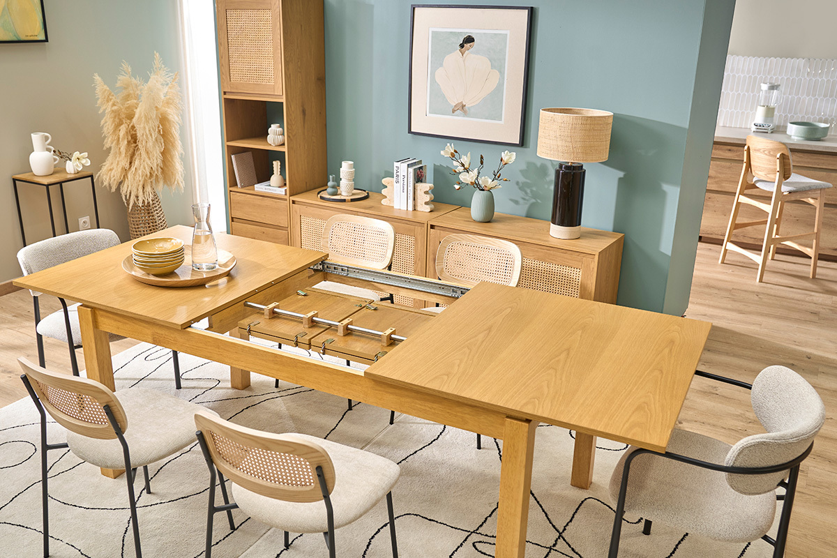 Esstisch ausziehbar aus hellem Holz Eiche L170-230 cm SYLVA