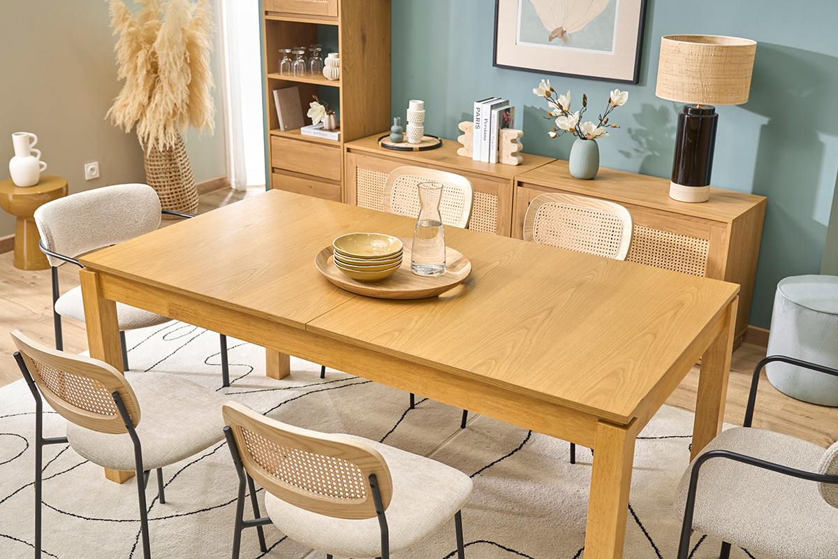Esstisch ausziehbar aus hellem Holz Eiche L170-230 cm SYLVA