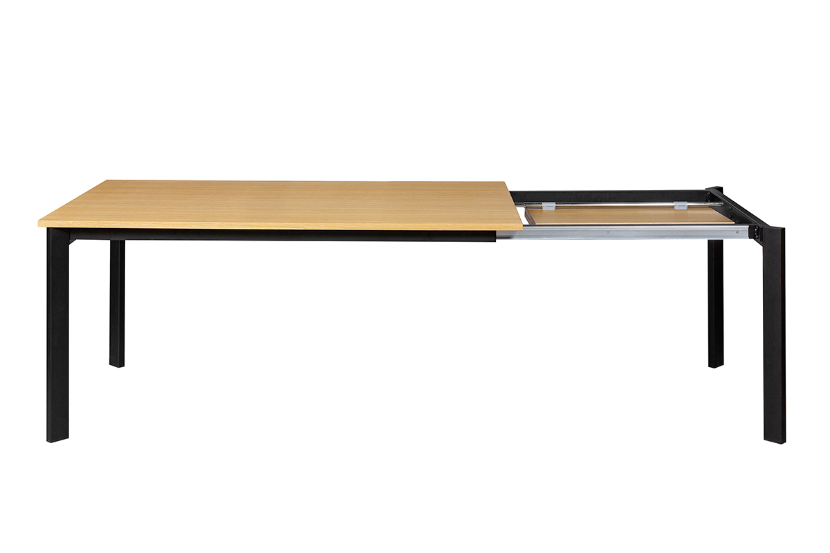 Esstisch ausziehbar Eichenfurnier und Metall L162-232 cm MEEVLA