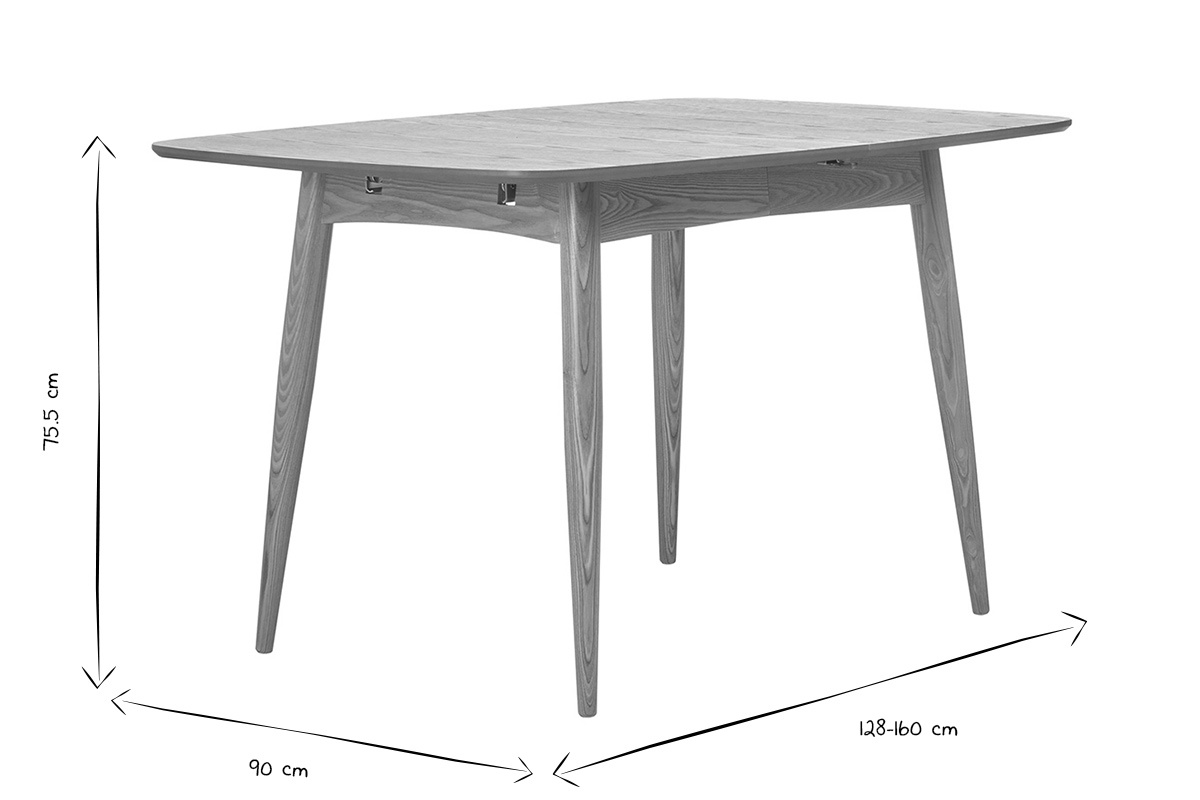 Esstisch ausziehbar Esche naturell L130-160 NORDECO