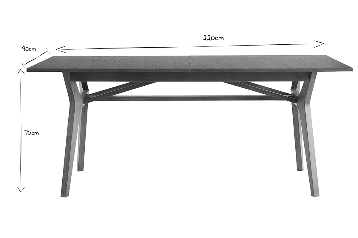Esstisch ausziehbar Eschenfurnier B180-220 cm FOSTER
