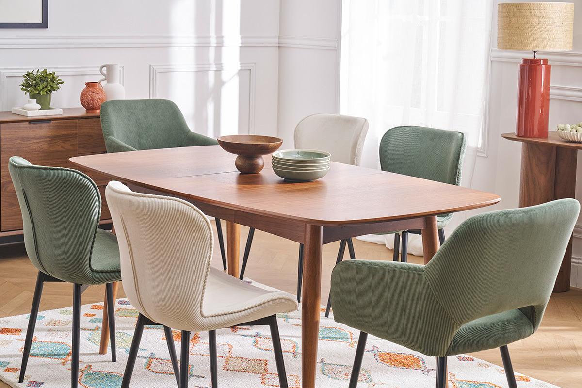 Esstisch ausziehbar Nussbaum  L130-160 cm NORDECO