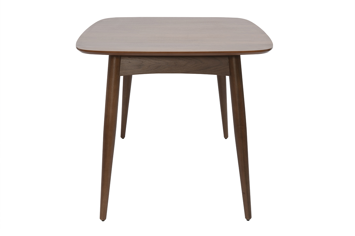 Ausziehbarer Esstisch NORDECO aus Nussbaum, Seitenansicht, Ma�e L130-190 cm.