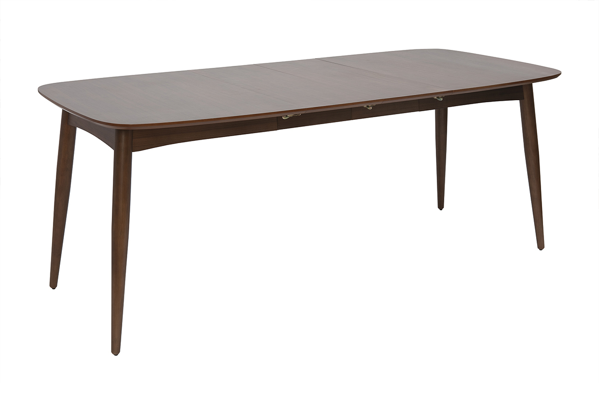 Ausziehbarer Esstisch NORDECO Nussbaum, 3/4-Ansicht, L�nge 130-190 cm