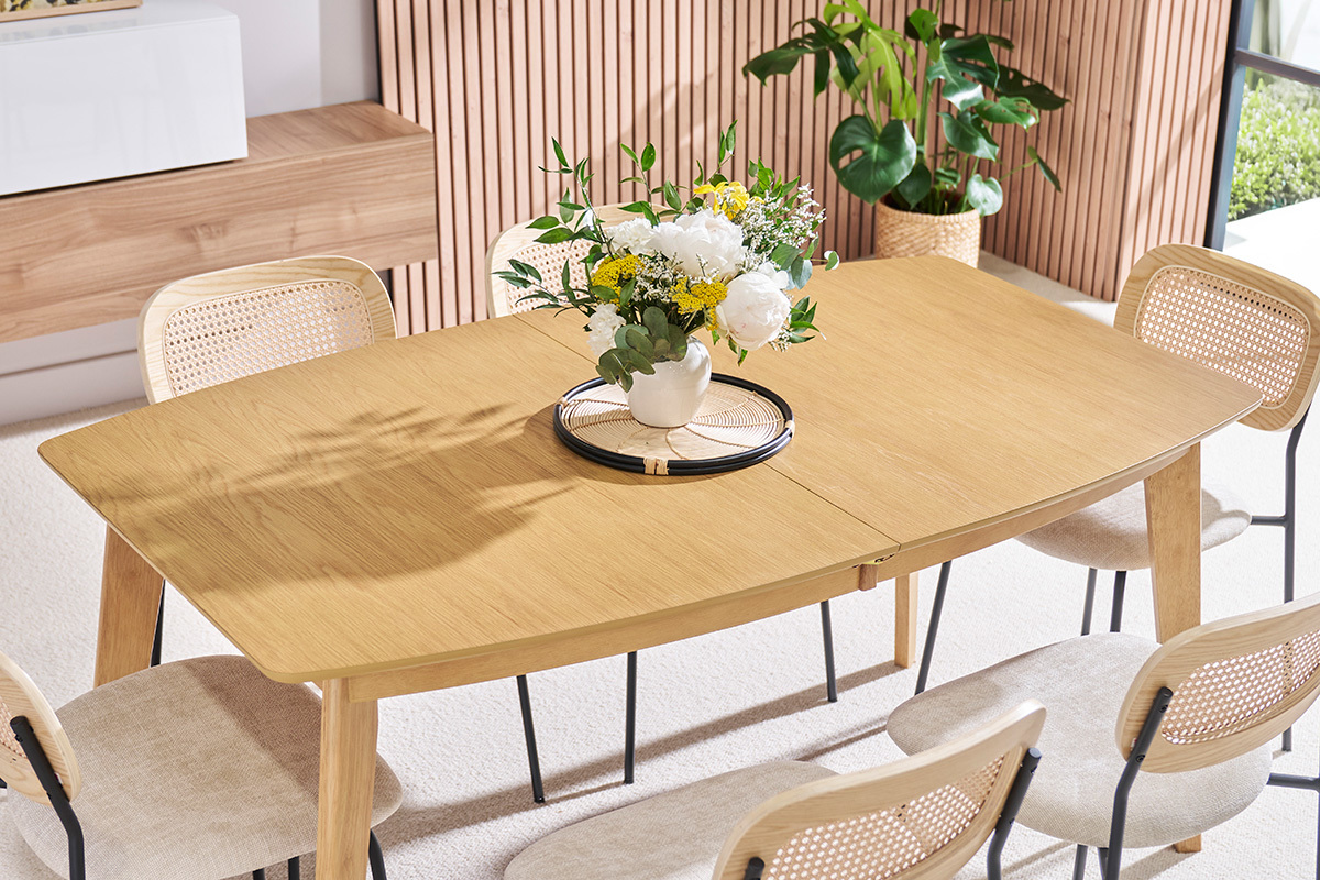 Esstisch ausziehbar skandinavisch aus hellem Holz L150-200 LEENA