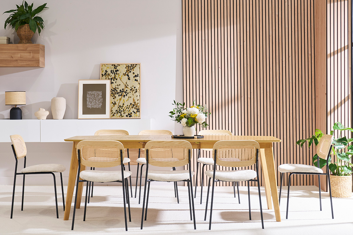 Esstisch ausziehbar skandinavisch aus hellem Holz L150-200 LEENA