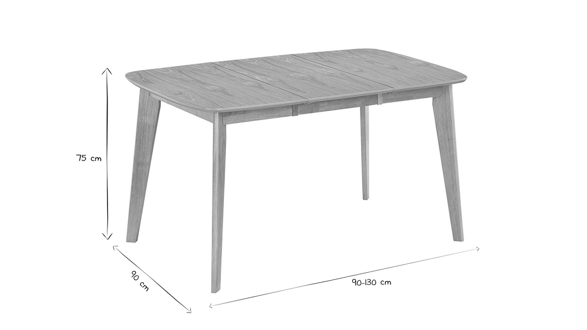 Esstisch ausziehbar skandinavisch quadratisch aus hellem Holz L90-130 LEENA