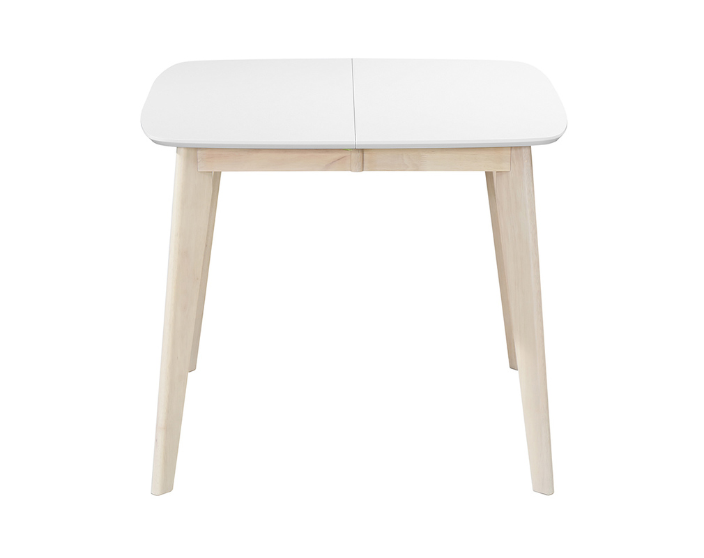Esstisch Ausziehbar Skandinavisch Quadratisch Weiss Und Holz L90 130 Leena Miliboo