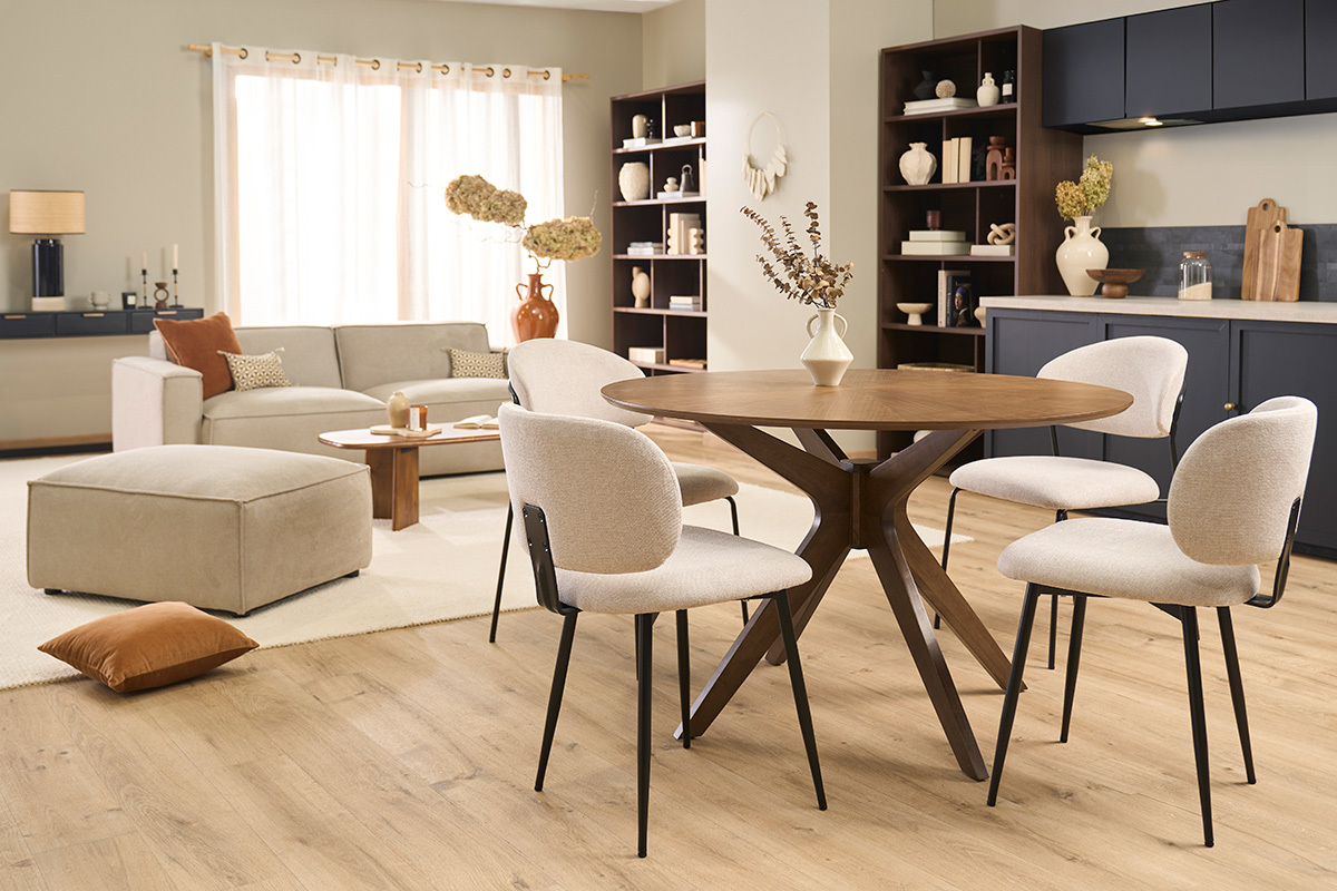 Esstisch Design Rund Nussbaum D120 cm DIELLI