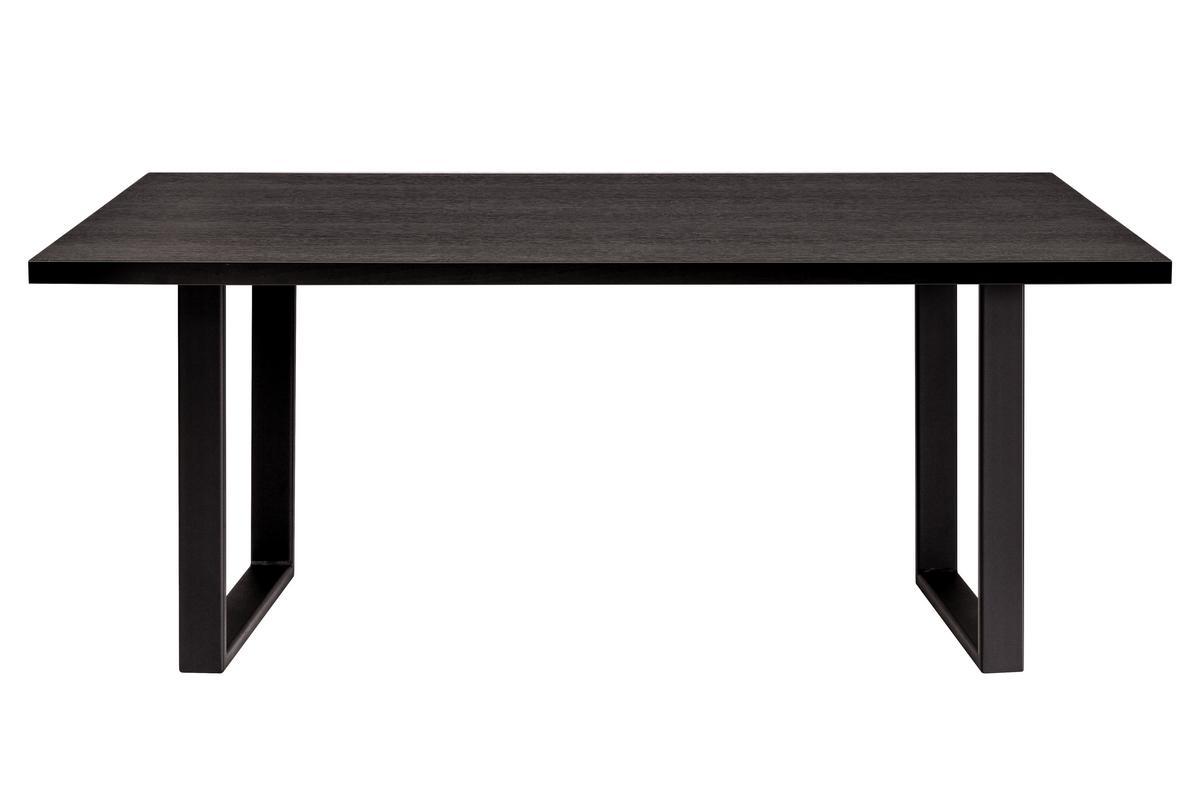 Esstisch Industrial schwarzes Eichenfurnier und schwarzes Metall L180 cm VALDA