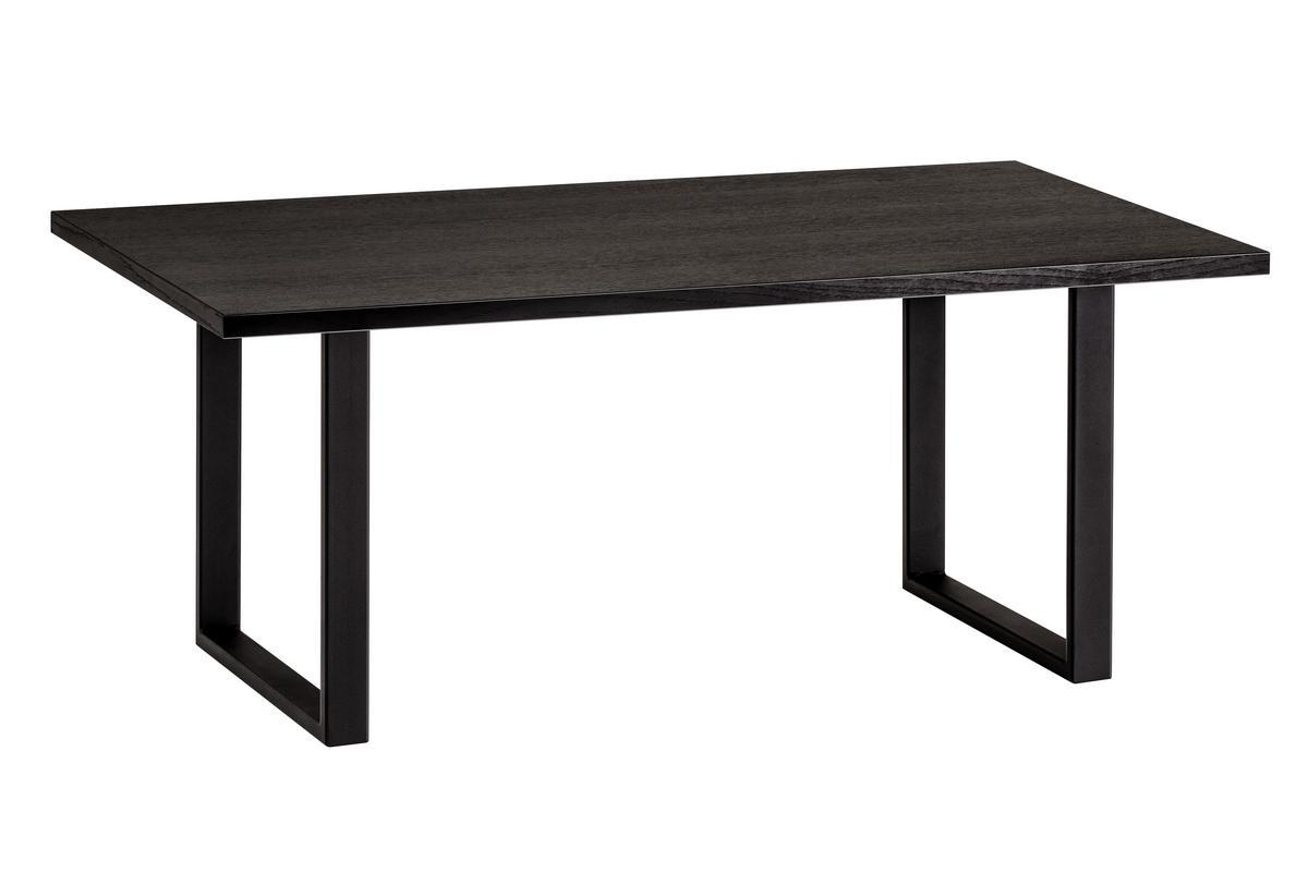 Esstisch Industrial schwarzes Eichenfurnier und schwarzes Metall L180 cm VALDA
