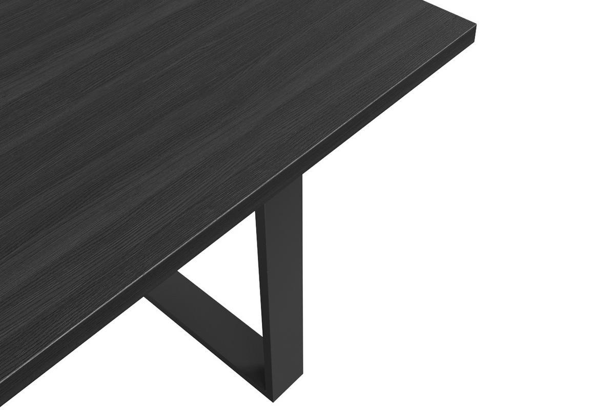 Esstisch Industrial schwarzes Eichenfurnier und schwarzes Metall L180 cm VALDA