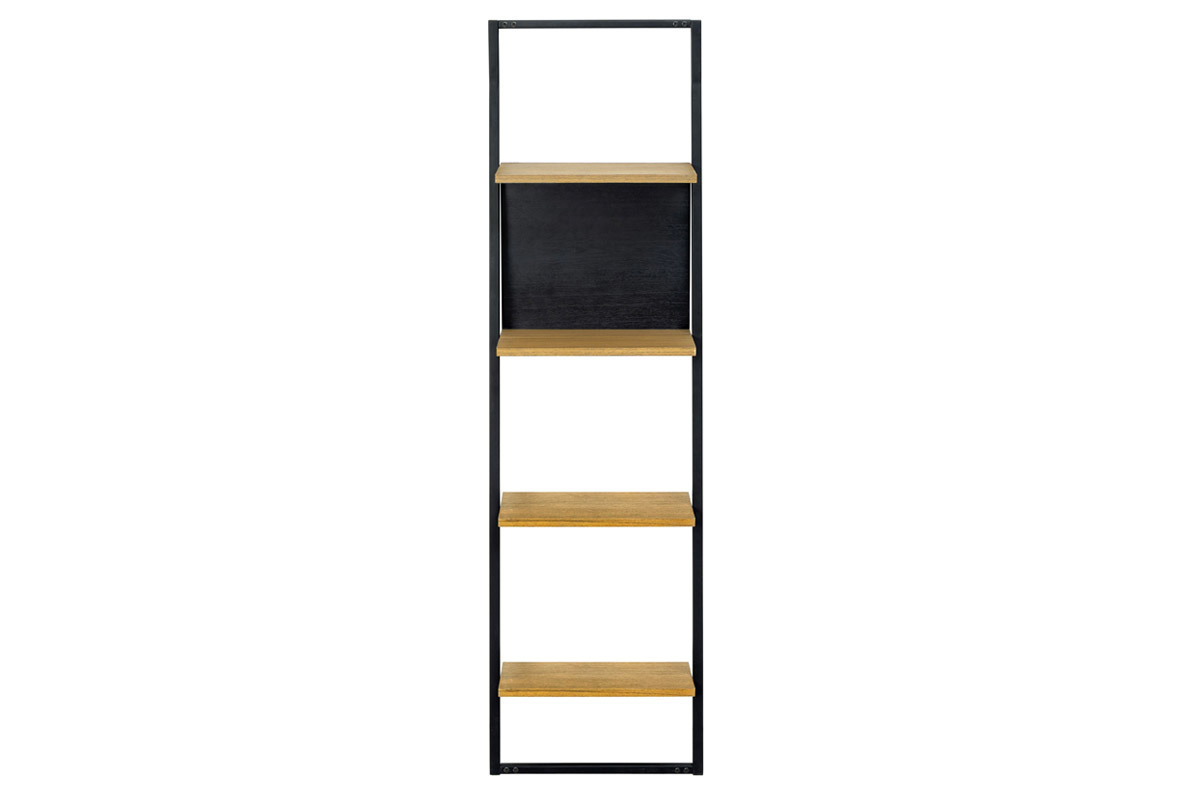 Etagen-Regal aus Holz und Metall schwarz SERAH