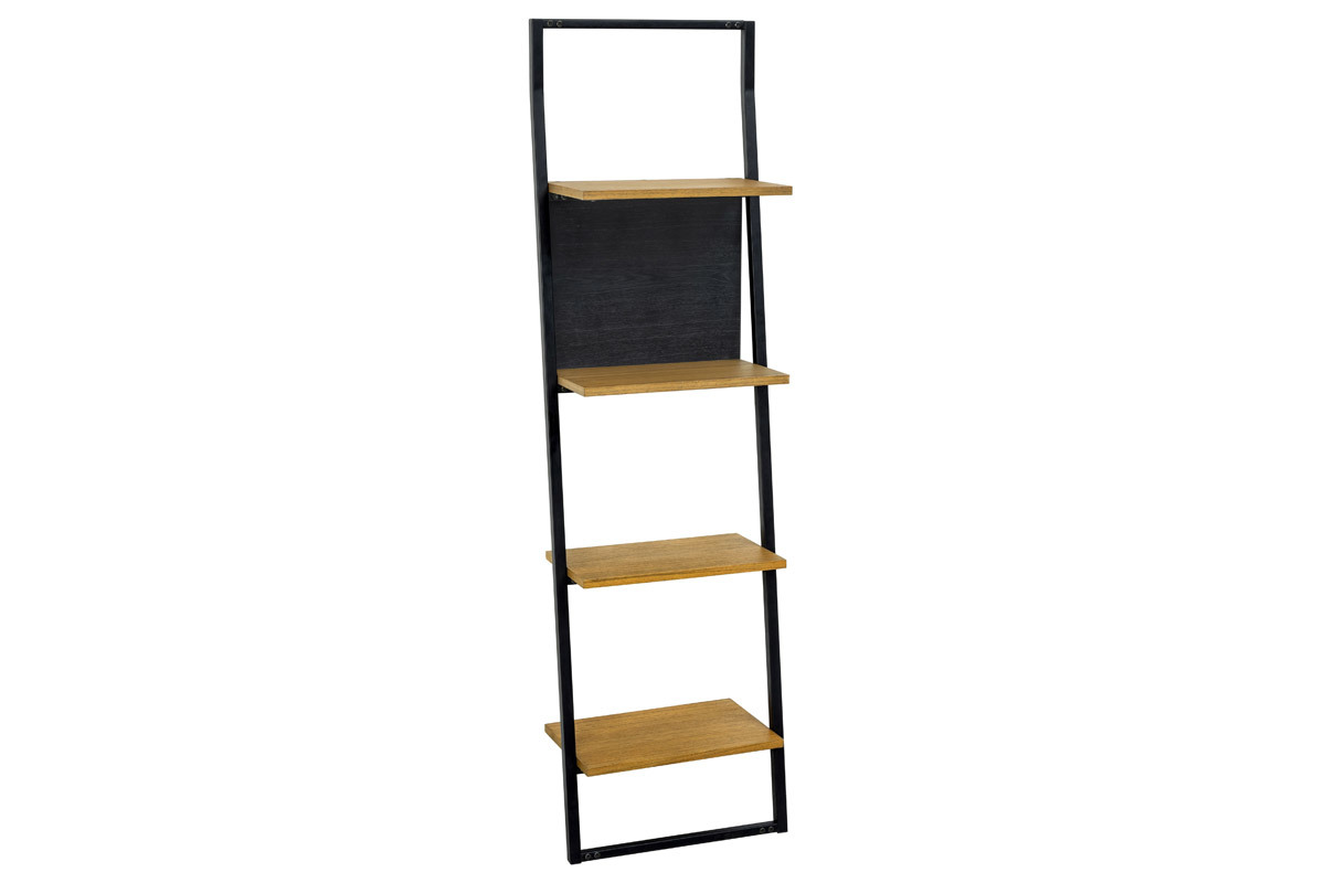 Etagen-Regal aus Holz und Metall schwarz SERAH