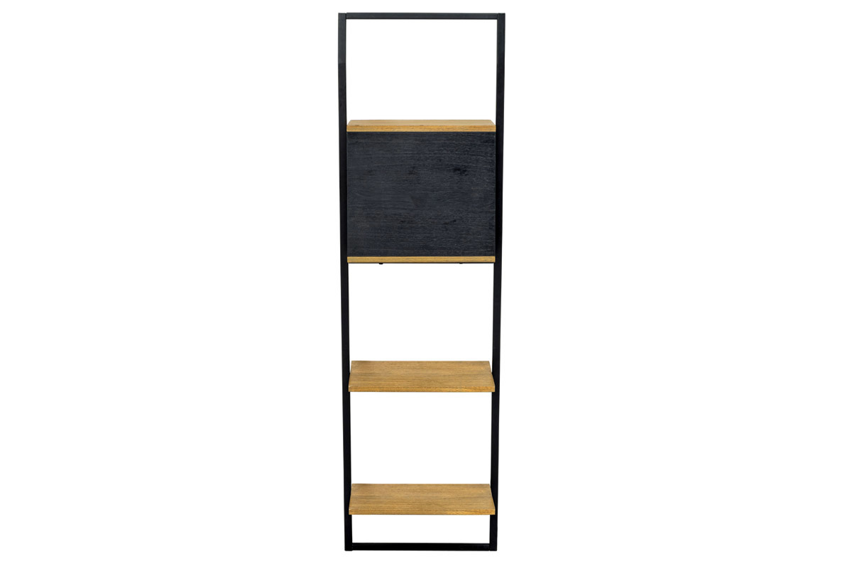 Etagen-Regal aus Holz und Metall schwarz SERAH