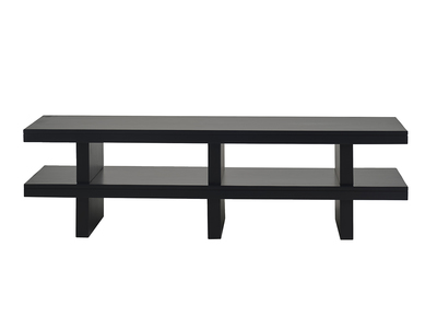 Fernsehschrank aus massivem schwarzem Holz L145 cm NALO