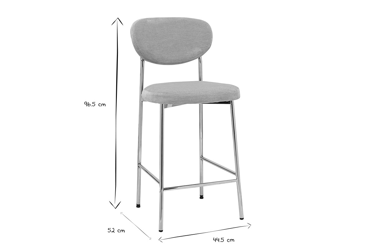 Ma�e der Barhocker BREKA: H96,5 cm, T52 cm, B44,5 cm in Schwarz und Wei�.