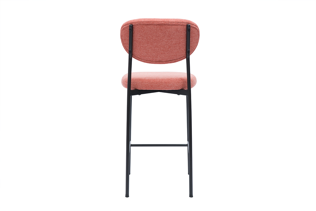 Feste Barhocker aus terrakottafarbenem Textur-Veloursstoff H65 cm (2er-Set) BREKA