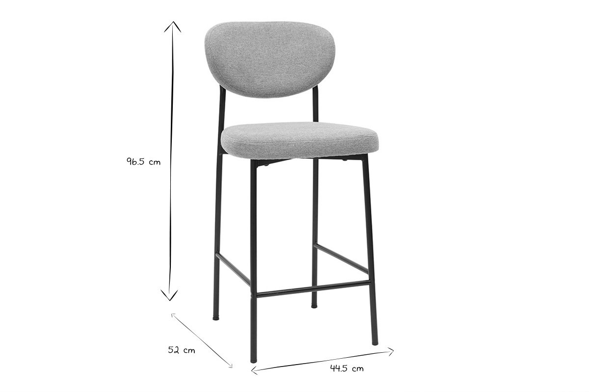 Feste Barhocker aus terrakottafarbenem Textur-Veloursstoff H65 cm (2er-Set) BREKA