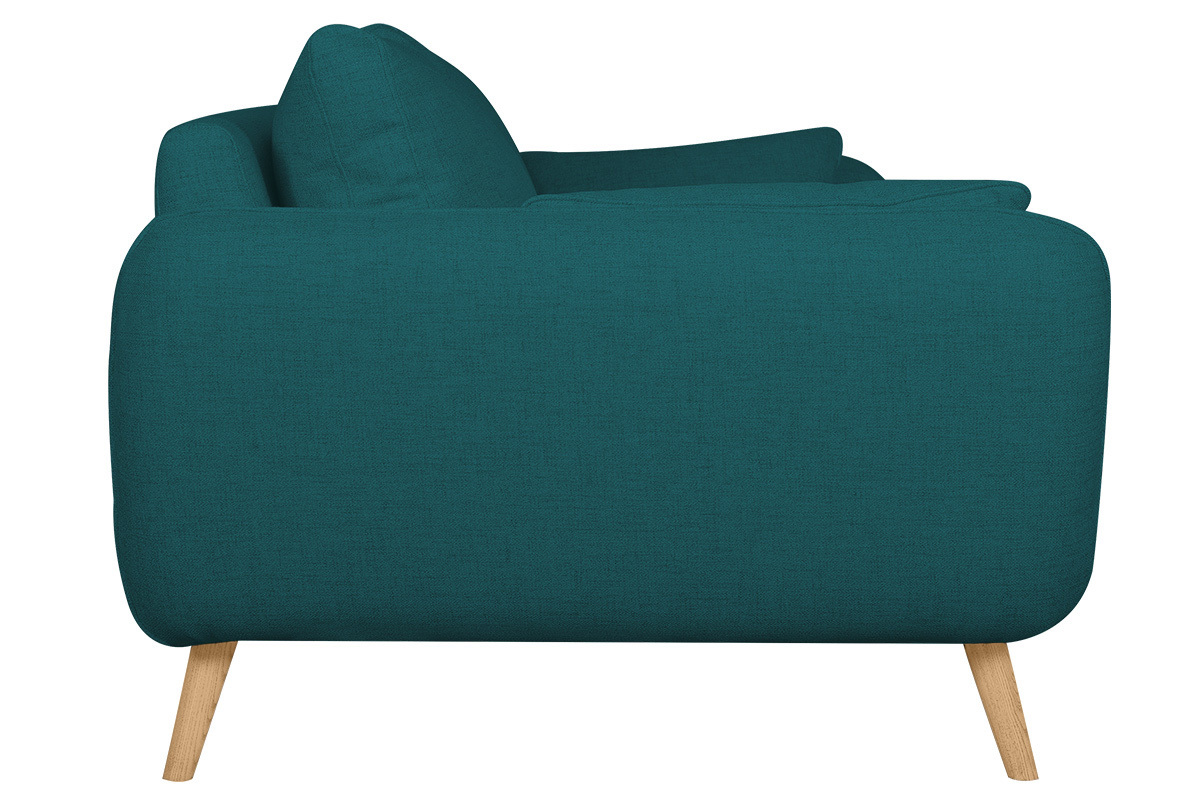 Feststehendes 3-Sitzer-Sofa in Pfauenblau CREEP