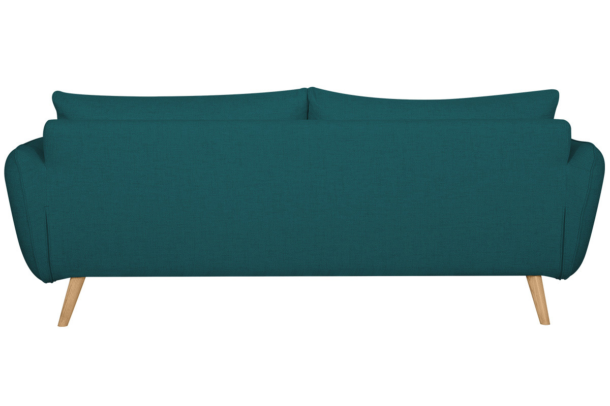 Feststehendes 3-Sitzer-Sofa in Pfauenblau CREEP