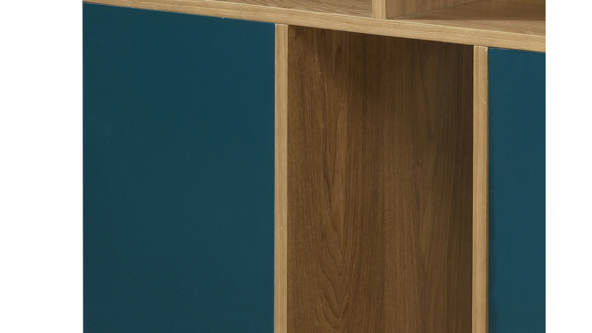 Flaches Sideboard auswechselbar petrolblau und wei JODIE