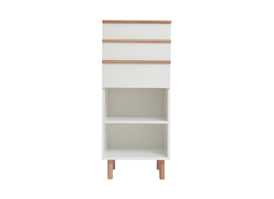 Flurmöbel Frisierkommode weiß und Holz mit Fächern DARINA - Flurmöbel Frisierkommode weiß und Holz mit Fächern DARINA