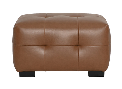 Fu&szlig;hocker im Design aus braunem Leder CORTO