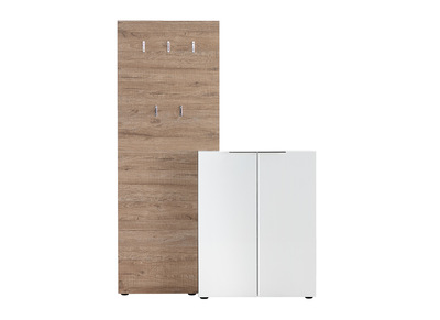 Garderoben-Sets Weiß lackiert mit Schrank und Garderoben-Regal HALL - Garderoben-Sets Weiß lackiert mit Schrank und Garderoben-Regal HALL