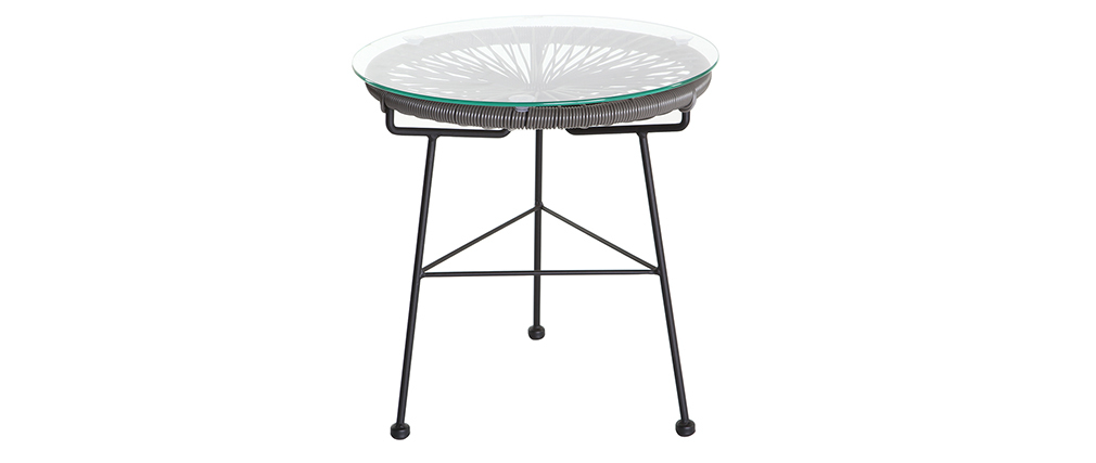 Garten Beistelltisch aus Resindrähten Grau BELLAVISTA - Miliboo