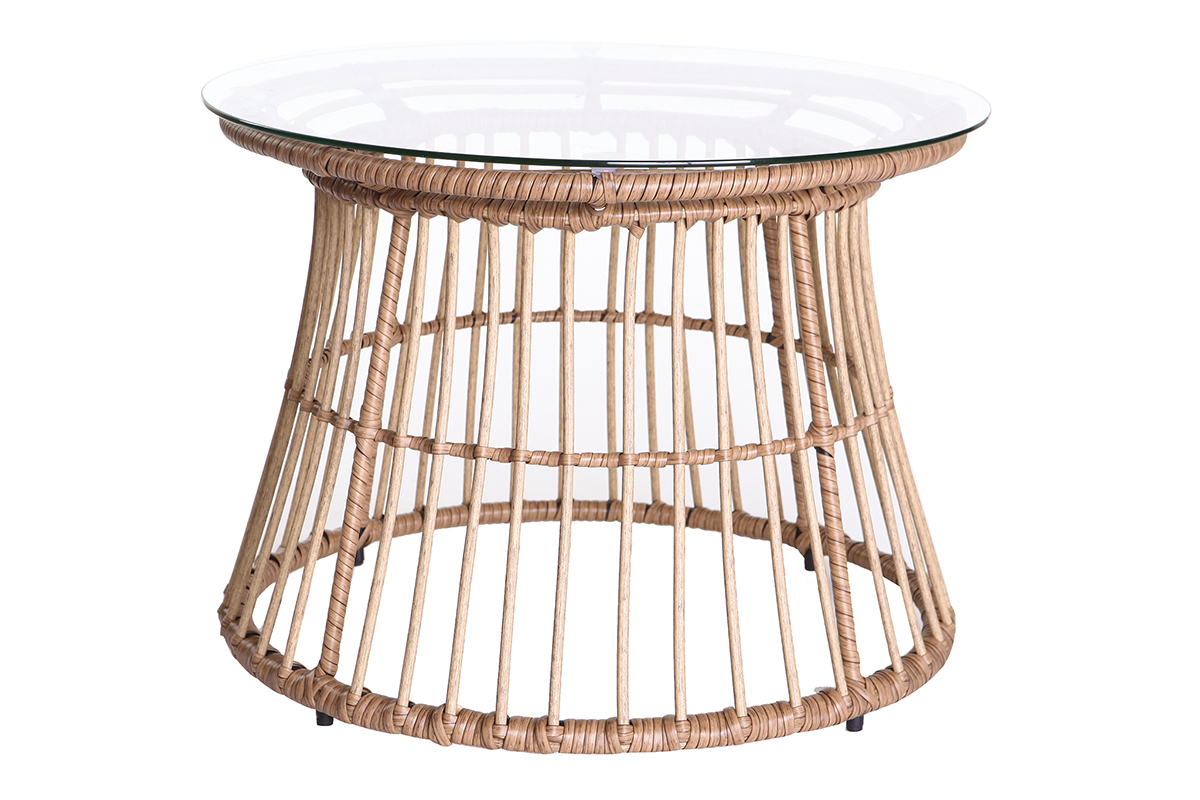 Gartenbeistelltisch BELLAVISTA aus Kunststoffgeflecht im Rattanstil