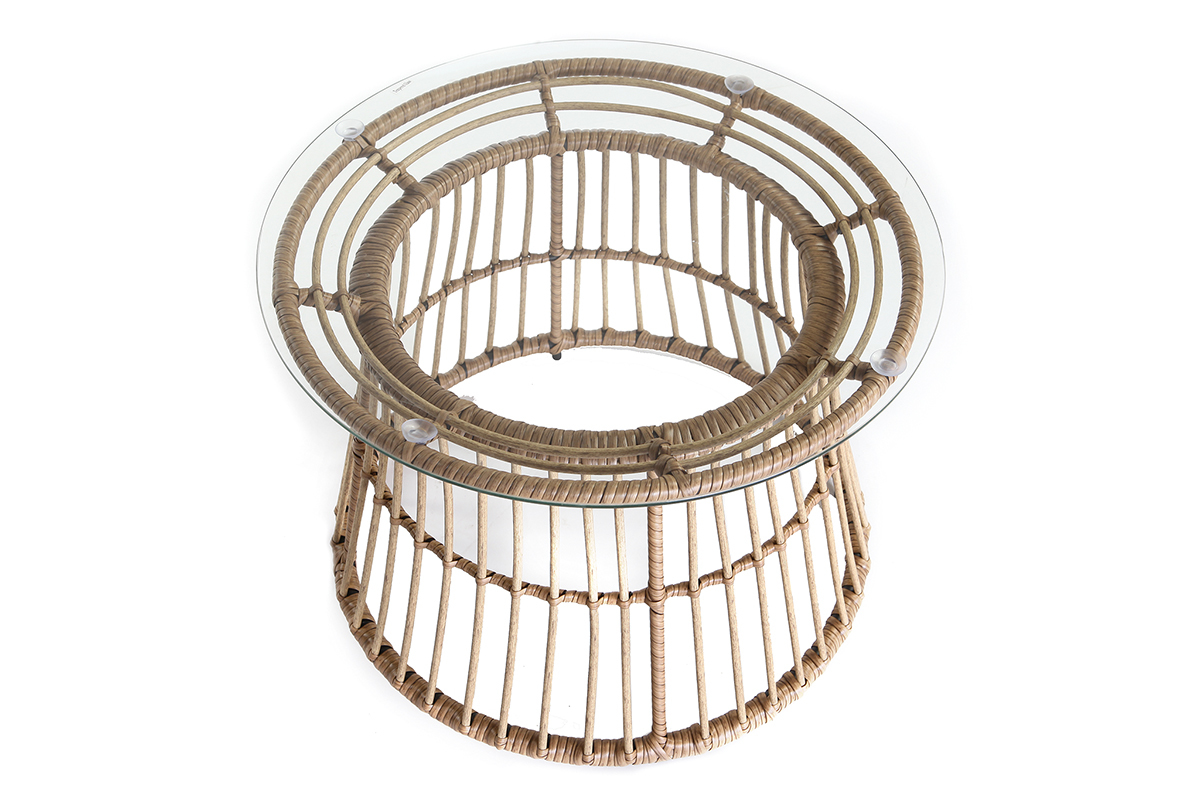 Gartenbeistelltisch BELLAVISTA aus Kunststoffgeflecht im Rattanstil