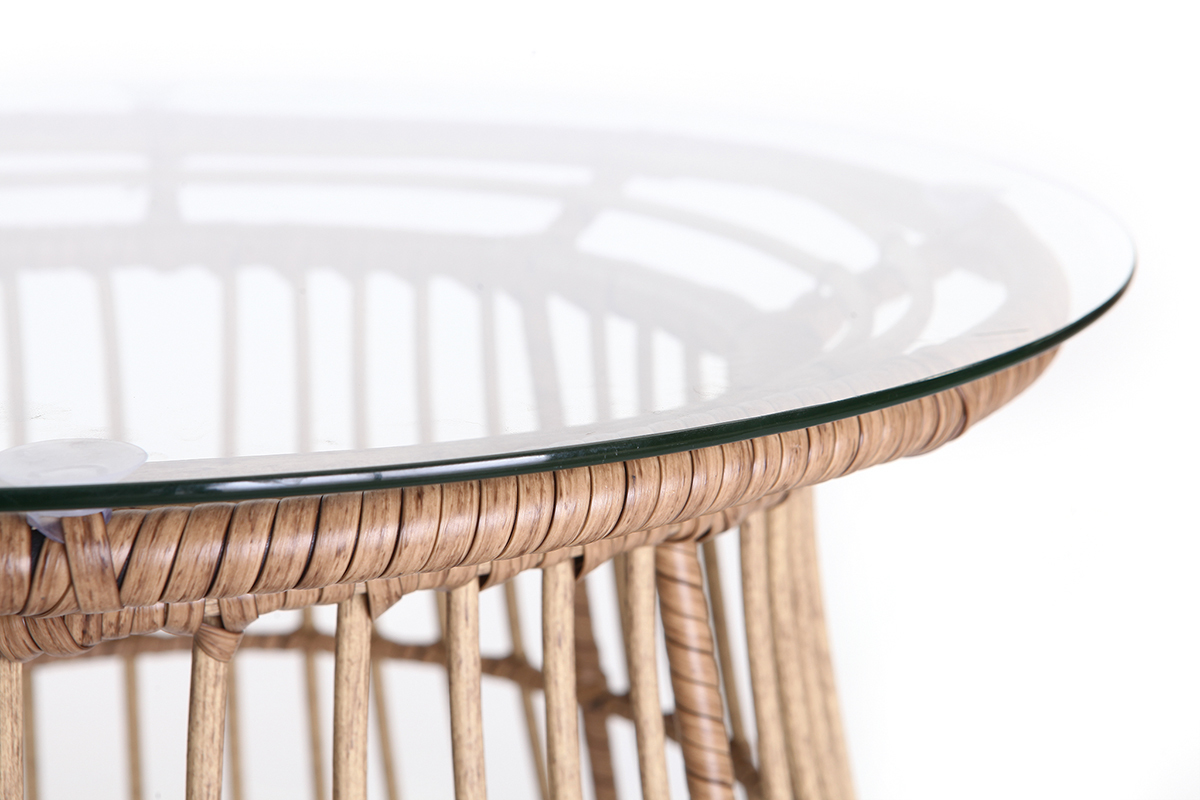 Gartenbeistelltisch BELLAVISTA aus Kunststoffgeflecht im Rattanstil