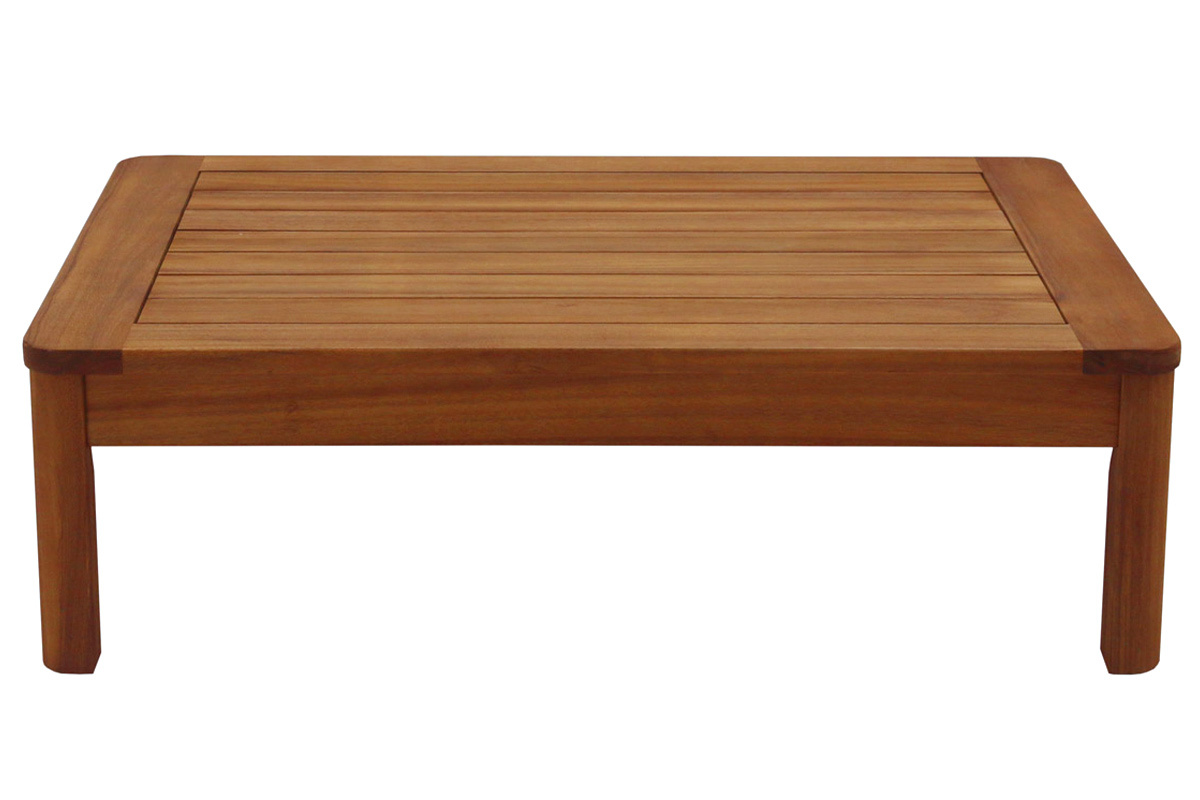 Gartenmbel Massivholz und beigefarbene Kissen fr 4 Personen L190 cm AKIS