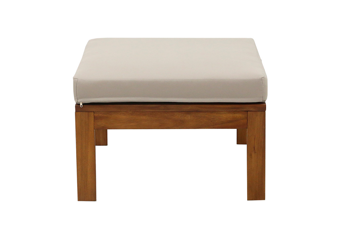 Gartensalon 3-4 Pl�tze aus massivem Holz, 2 Sets Bez�ge (taupe oder ecru) und geflochtenen Armlehnen ALOHA