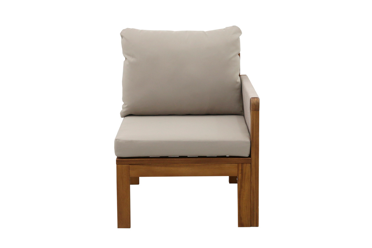 Gartensalon 3-4 Pl�tze aus massivem Holz, 2 Sets Bez�ge (taupe oder ecru) und geflochtenen Armlehnen ALOHA