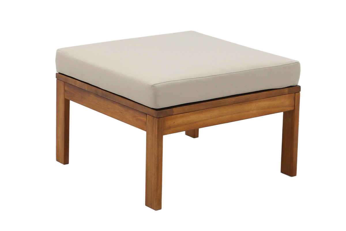 Gartensalon 3-4 Pl�tze aus massivem Holz, 2 Sets Bez�ge (taupe oder ecru) und geflochtenen Armlehnen ALOHA