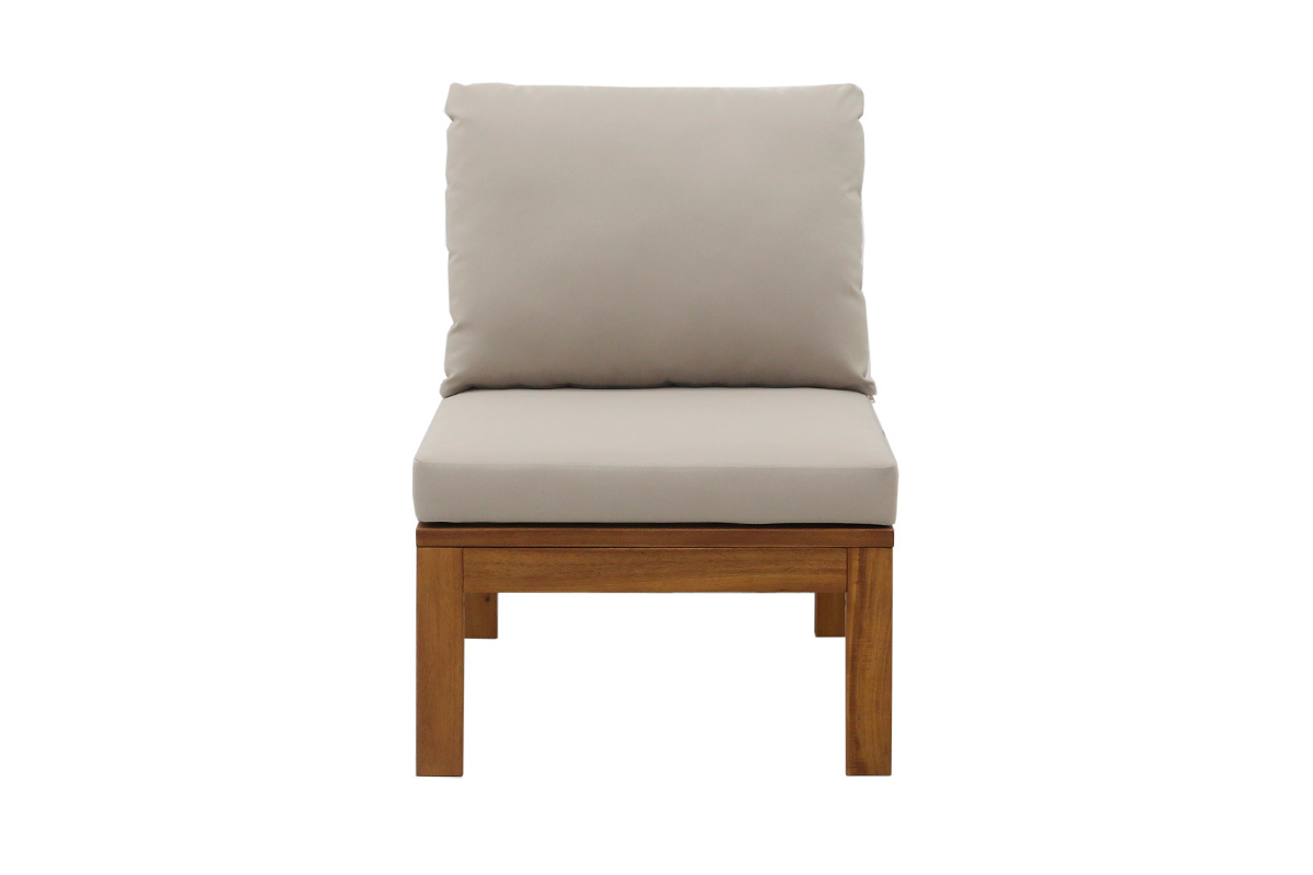 Gartensalon 3-4 Pl�tze aus massivem Holz, 2 Sets Bez�ge (taupe oder ecru) und geflochtenen Armlehnen ALOHA