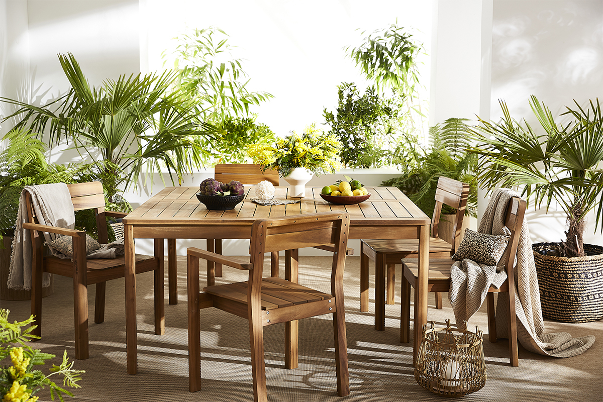Gartensessel aus massivem Akazienholz (2er-Set) AKIS