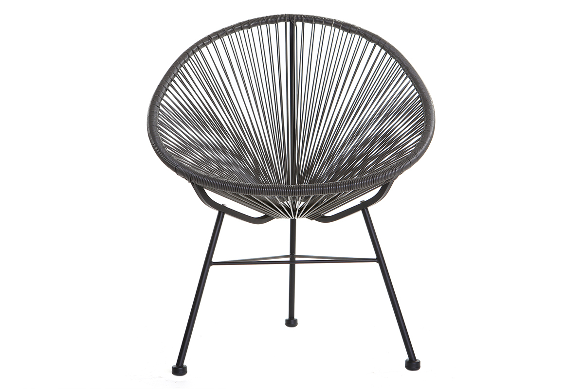 Gartensessel BELLAVISTA aus grauem Kunststoffgeflecht