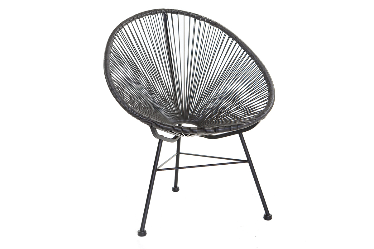 Gartensessel BELLAVISTA aus grauem Kunststoffgeflecht