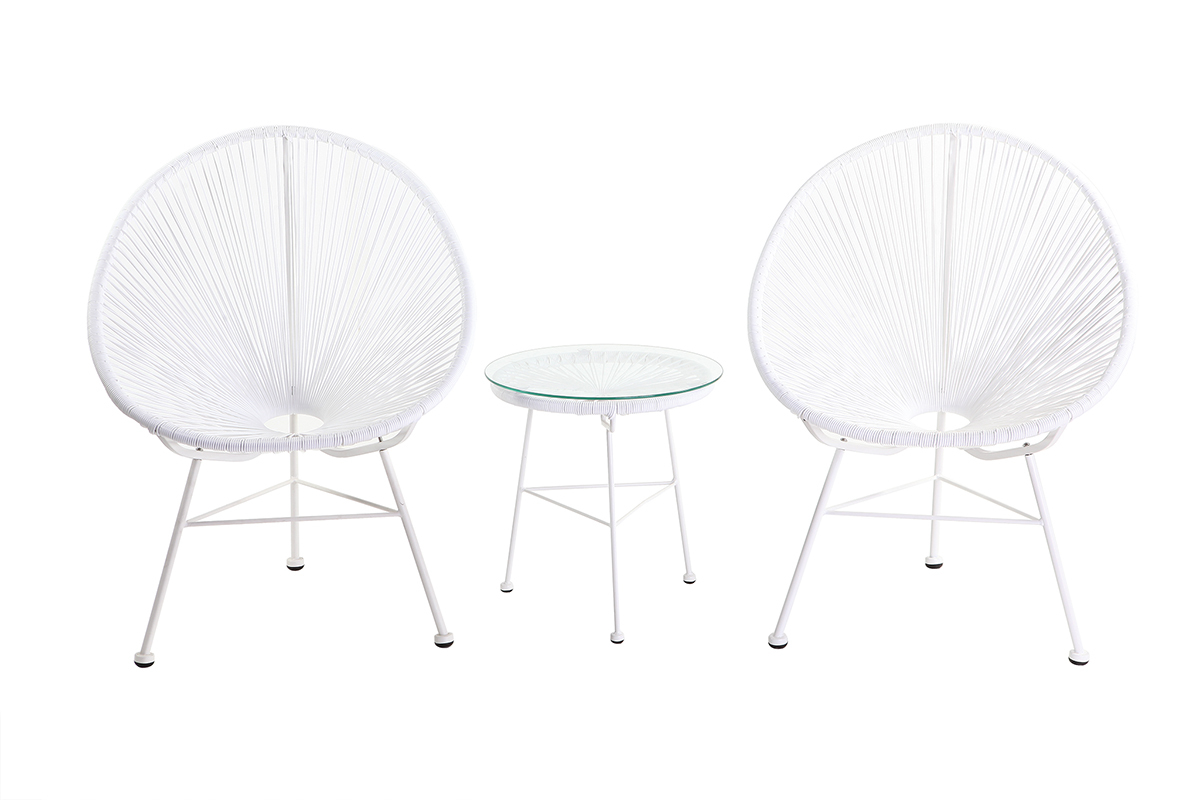 Gartensessel BELLAVISTA aus wei�em Kunststoffgeflecht