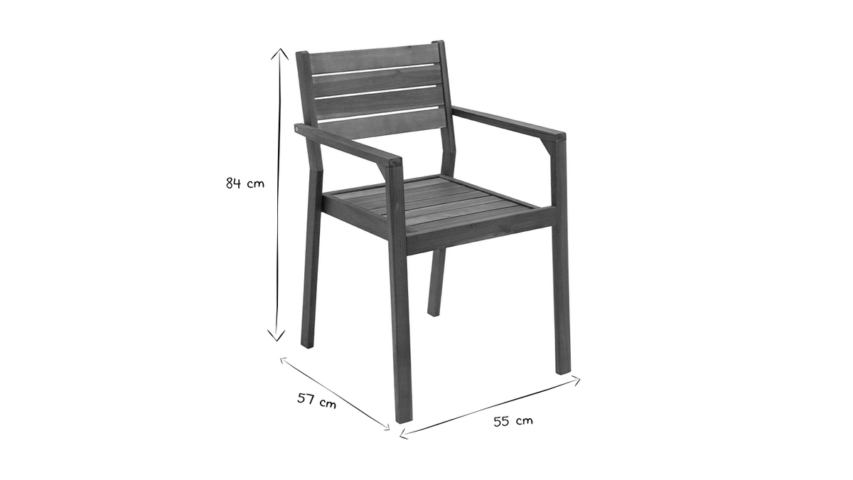 Gartensessel klappbar aus massivem Akazienholz 2er-Set CANOPEE