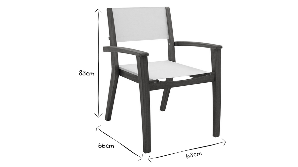 Gartensessel wei und massives Akazienholz (2er-Set) ASTERA