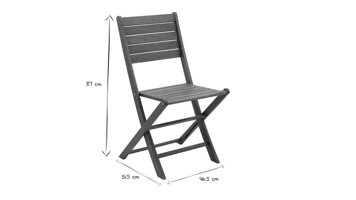 Gartensthle klappbar aus massivem Akazienholz 2er-Set CANOPEE