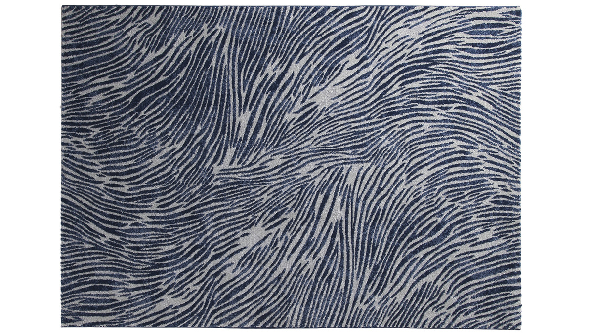 Gemusterter Teppich in Blau und Grau 160 x 230 cm SEA