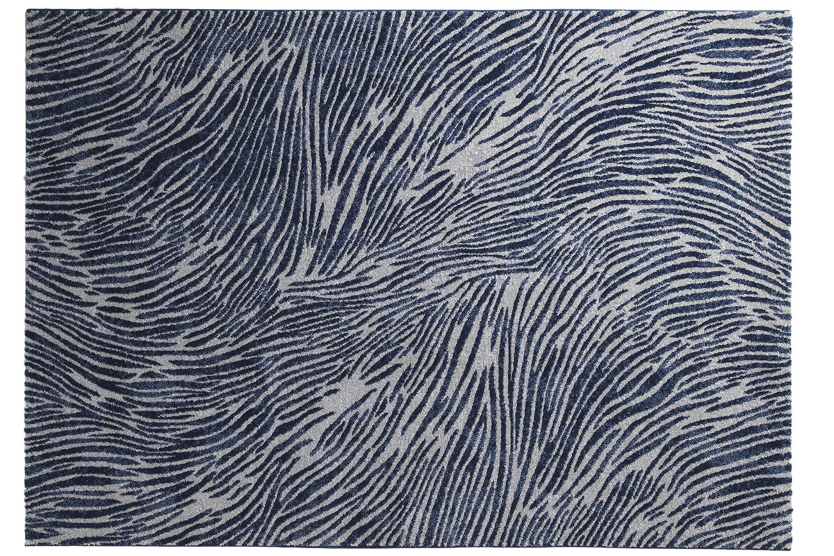 Gemusterter Teppich in Blau und Grau 200 x 290 cm SEA