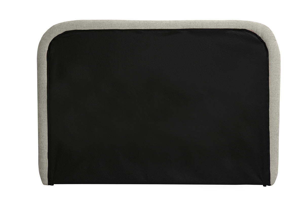Rechteckiges beigefarbenes Kopfteil aus Stoff mit Samteffekt, R�ckansicht, Ma�e 169 cm.