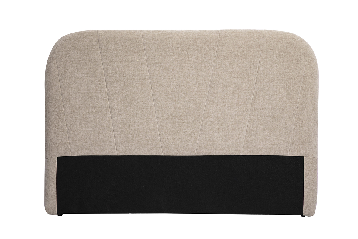 Gepolstertes Kopfteil aus Stoff mit texturiertem Samteffekt, Beige, L169 cm ALANIS