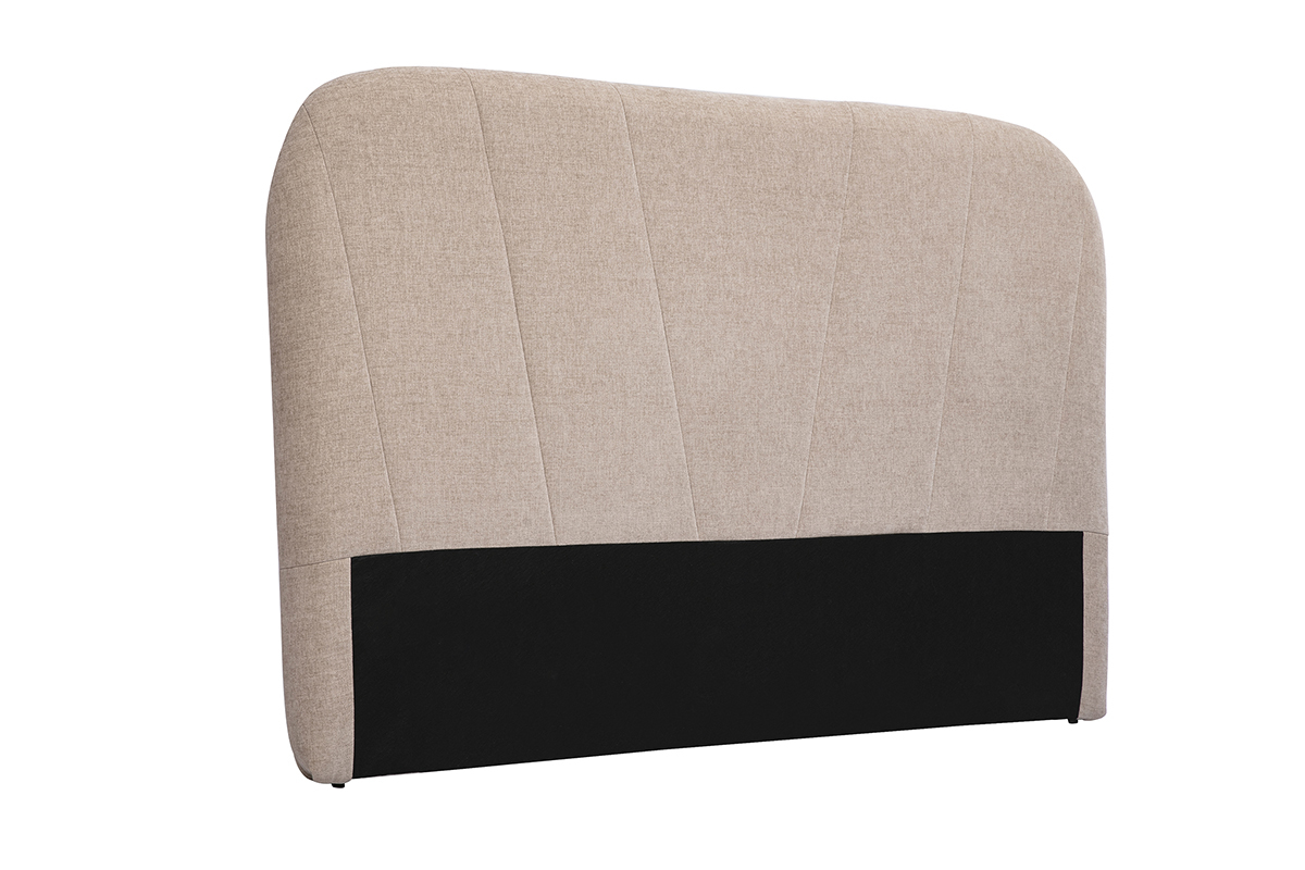 Gepolstertes Kopfteil aus Stoff mit texturiertem Samteffekt, Beige, L169 cm ALANIS